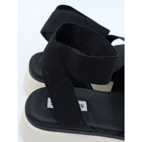 Steve Madden Adele Platform Flat Sandal Women's Ankle Strap Black Size US8M EU39 - Picture 10 of 10